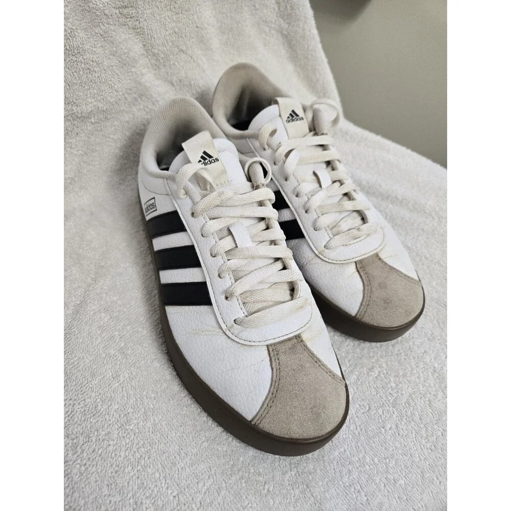 Adidas Women's VL Court 3.0 Sneaker White/Black Size 7.5 Lightly Used School